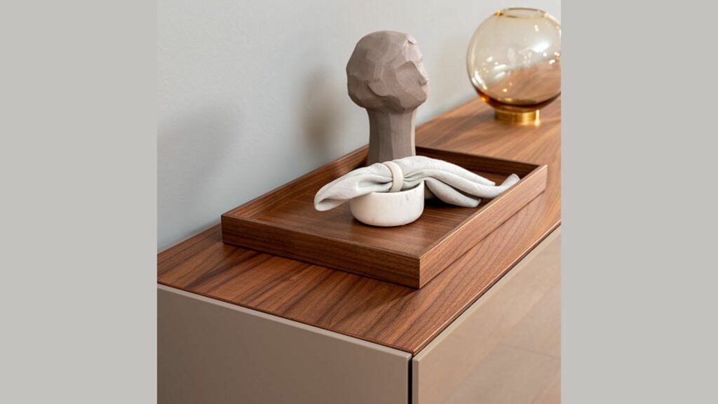 Rolf Benz Stretto Sideboard mit Abdeckplatte aus Holz