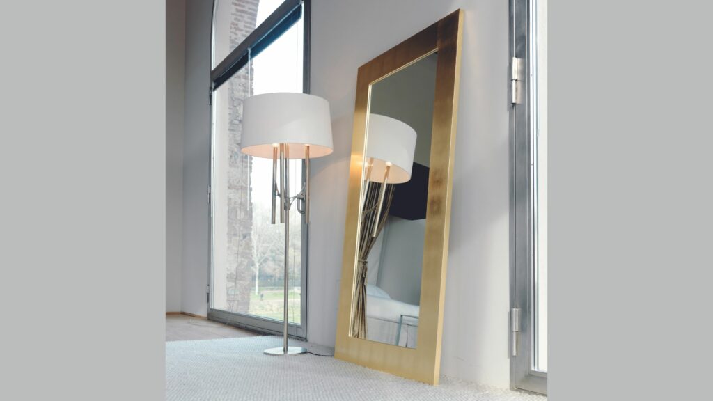 BMB Italy Design Spiegel Alf mit MDF Rahmen und Blattgold