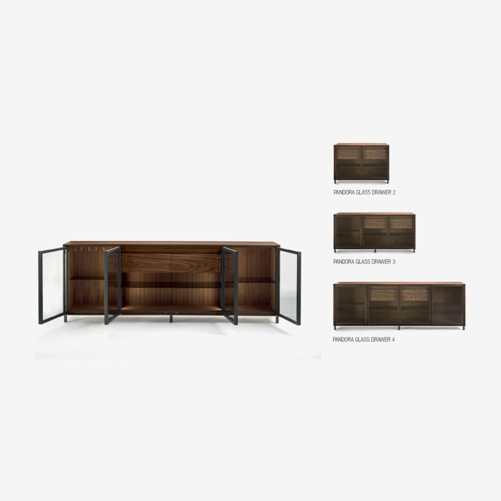Riva1920 Sideboard Pandora Glass drei Größen