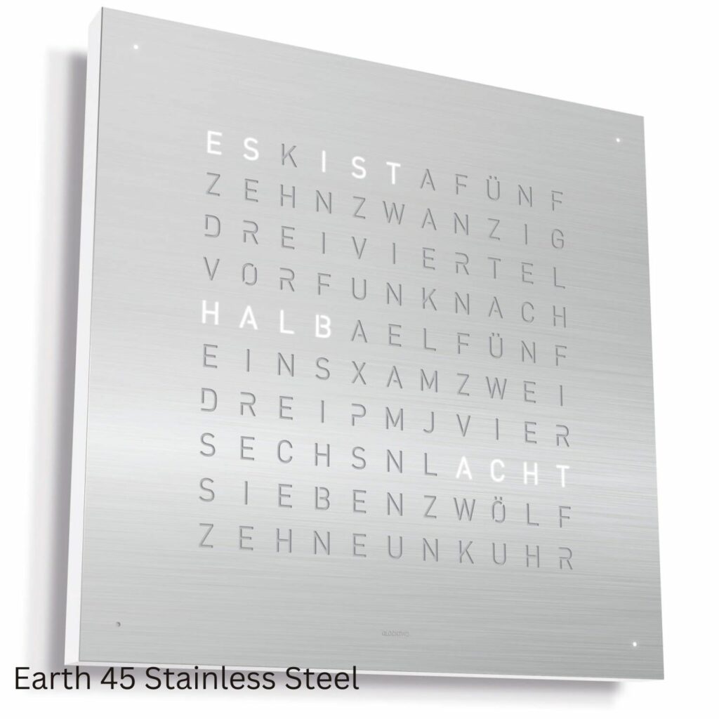 QLOCKTWO Earth 45 Stainless Steel