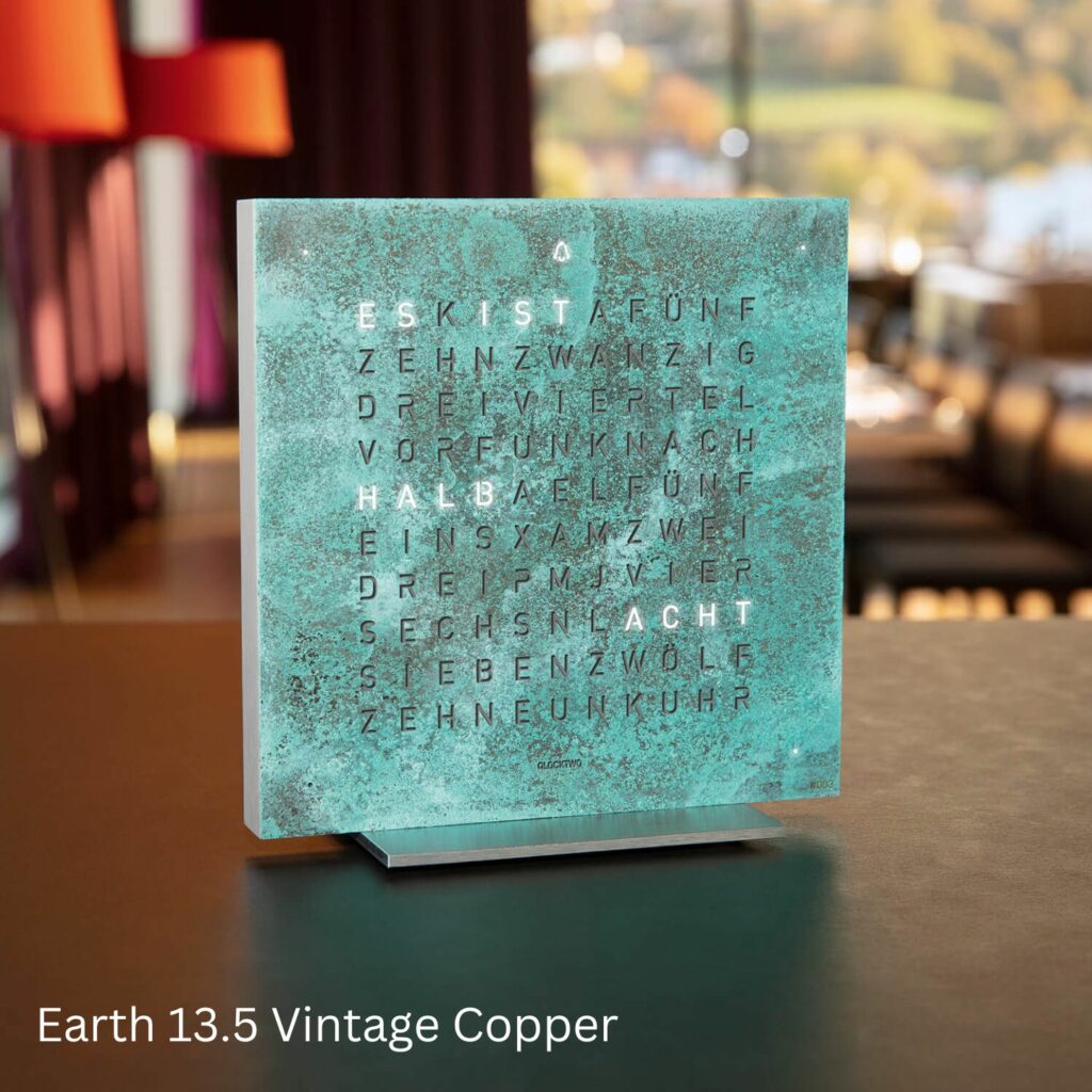QLOCKTWO Earth 13,5 Vintage Copper