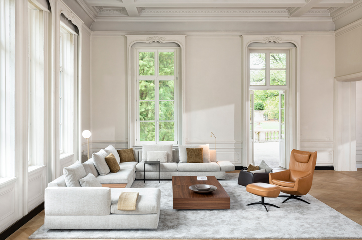 JORI Sofa TIGRA Stoff weiß Ecksofa mit Recamiere