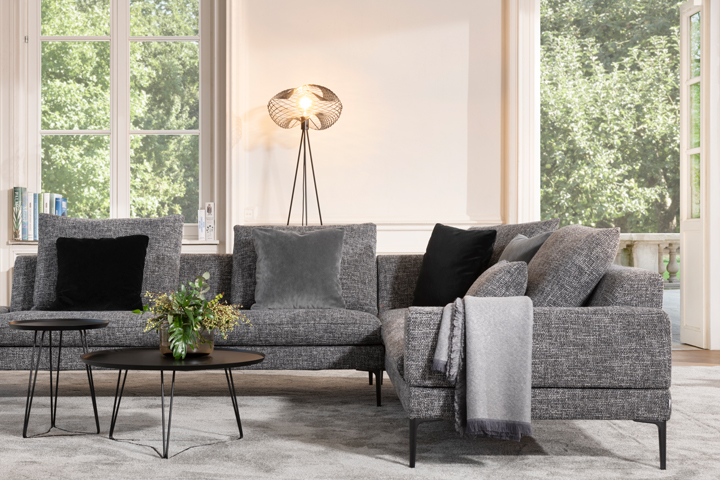 JORI Sofa TIGRA Stoff grau meliert