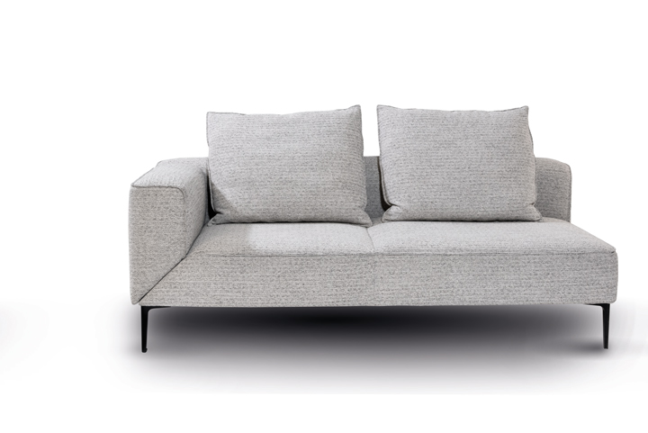 JORI Sofa TIGRA Stoff grau Seitenlehne mit Armlehne