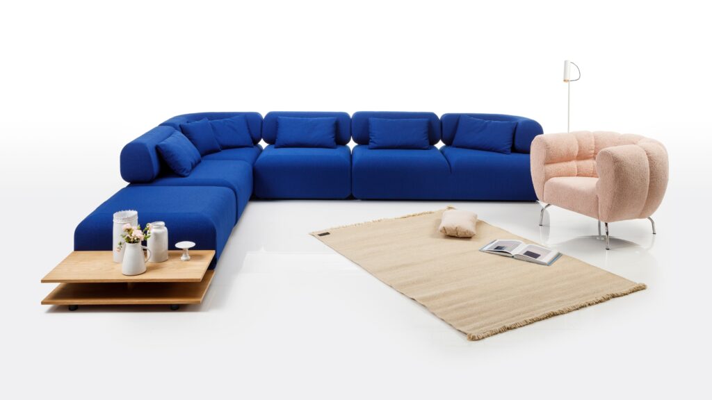 2023 Bruehl all together Sofa Couch Möbel Meiss blau sehr groß