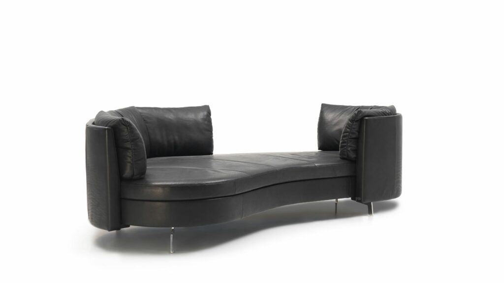 de sede ds-167 Sofa zwei Rückenlehnen schwarz Leder