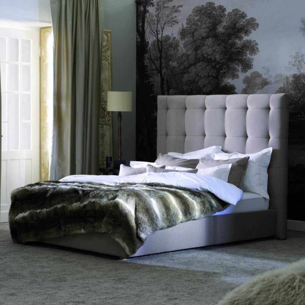 Schramm Bett Origins grau Kopfteil hoch