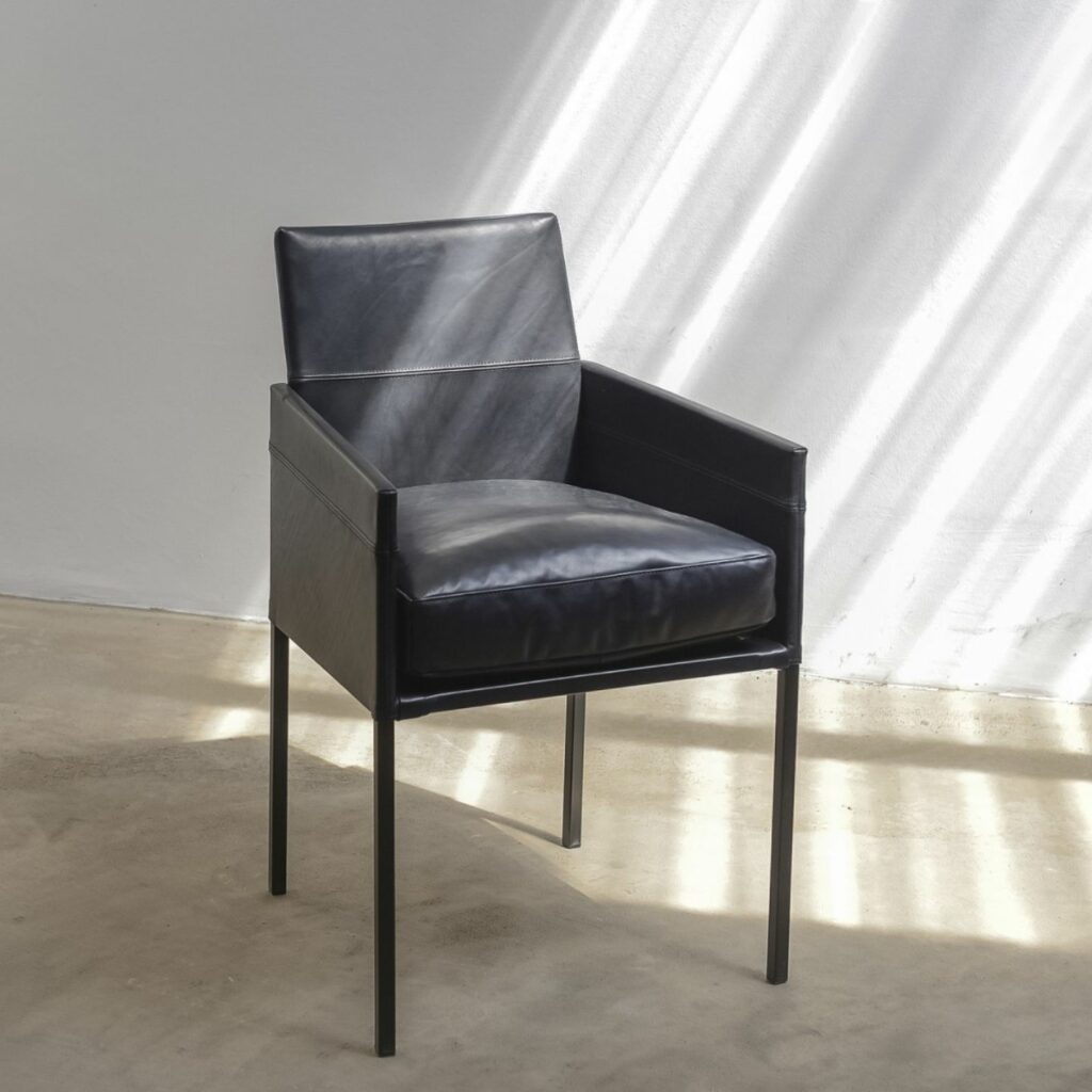 KFF Stuhl Texas Leder schwarz