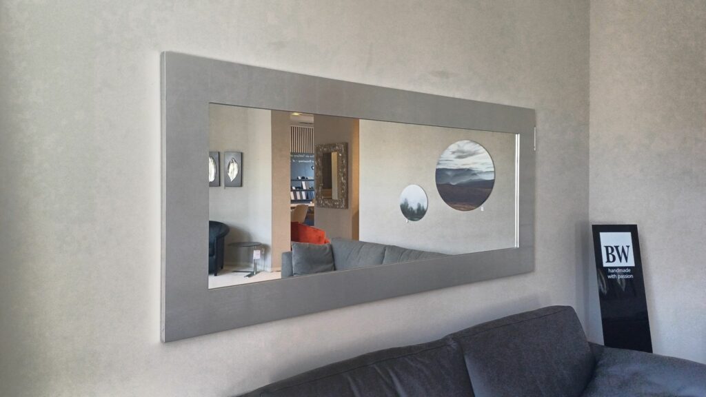 BMB Italy Design Spiegel Alf mit MDF Rahmen silber