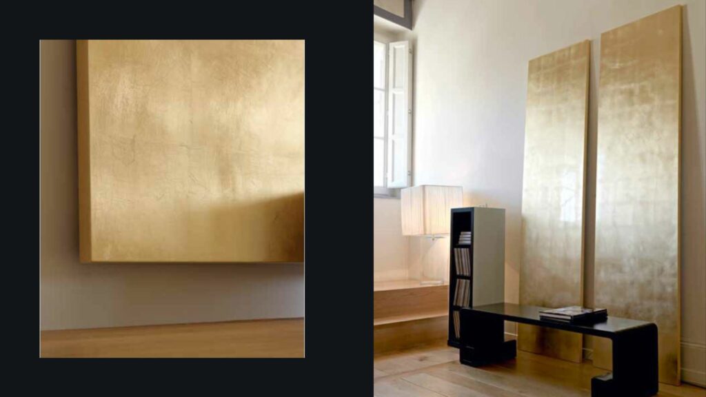 BMB Italy Dekoratives Wandpanel René gold quadratisch