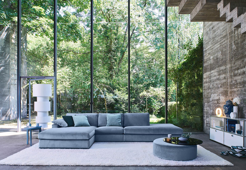 BW Bielefelder Werkstätten Sofa Schlafsofa Inspiration blau stoff