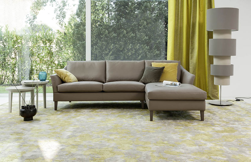 Bielefelder Werkstätten Sofa Saloni Anbauprogramm grau mit Recamiere