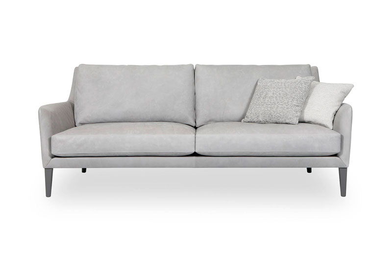 Bielefelder Werkstaetten Sofa Zweisitzer Leder grau