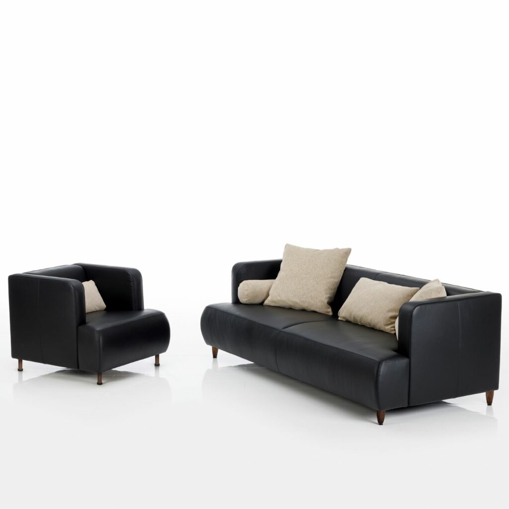Brühl Sofa Sessel Aoyama Leder schwarz