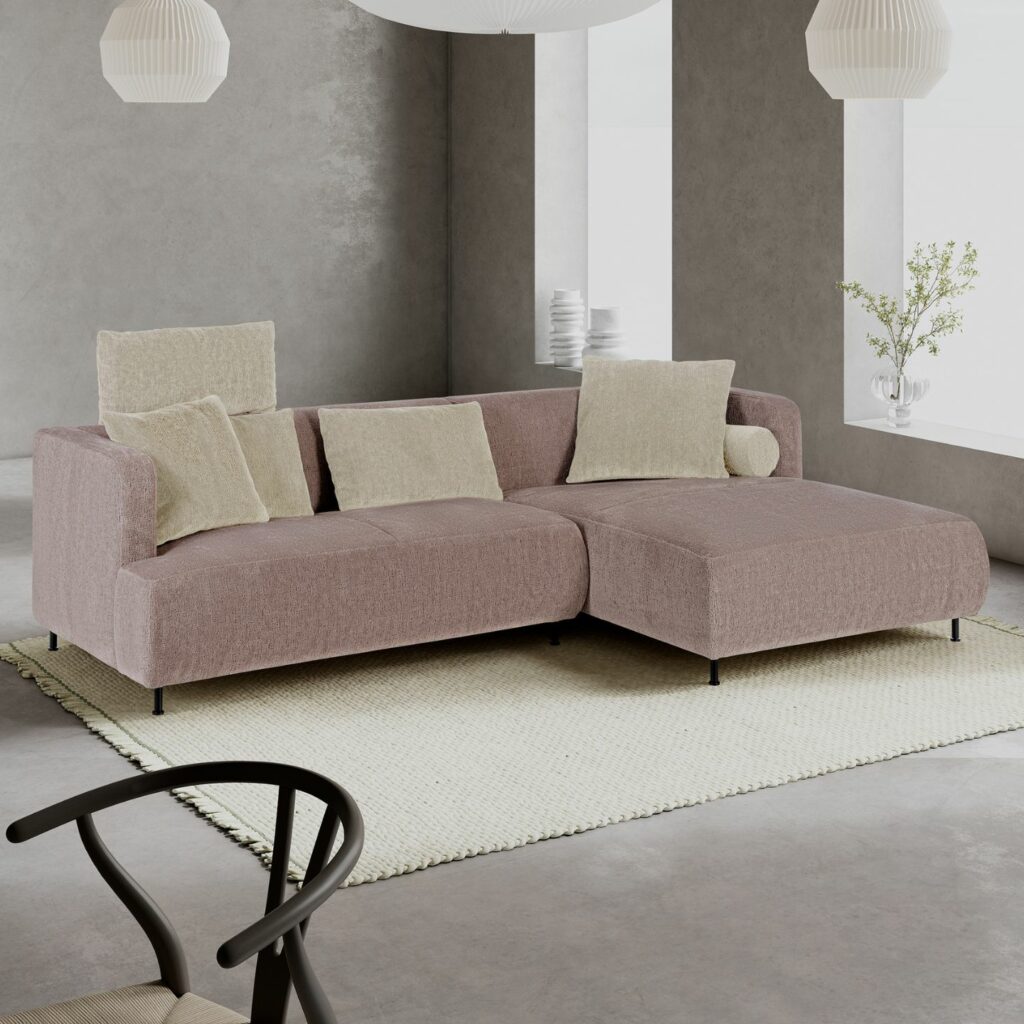 Brühl Sofa Ecksofa Aoyama Stoff rosa