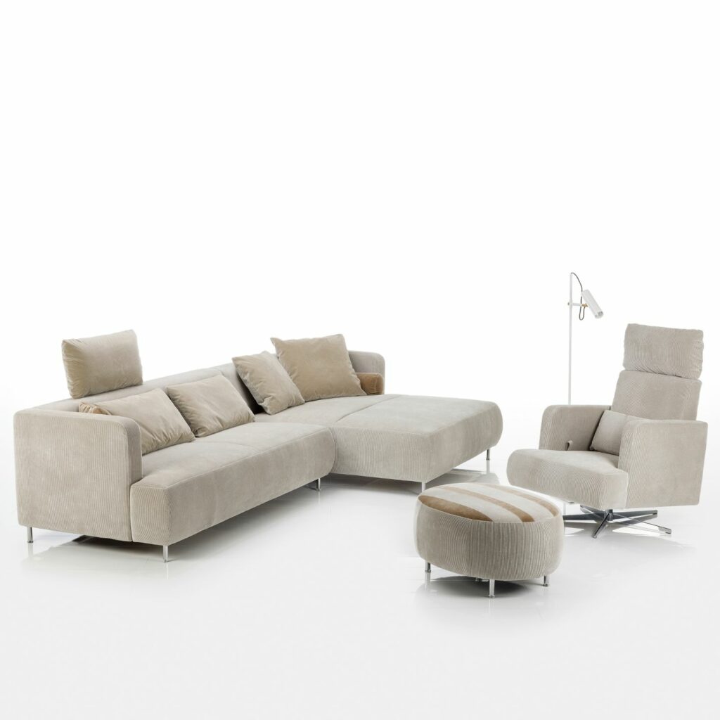 Brühl Sofa Sessel Aoyama Stoff grau Ensemble