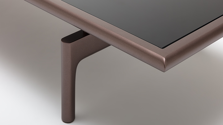 Rolf Benz Couchtisch 901 mit Glasplatte Detail