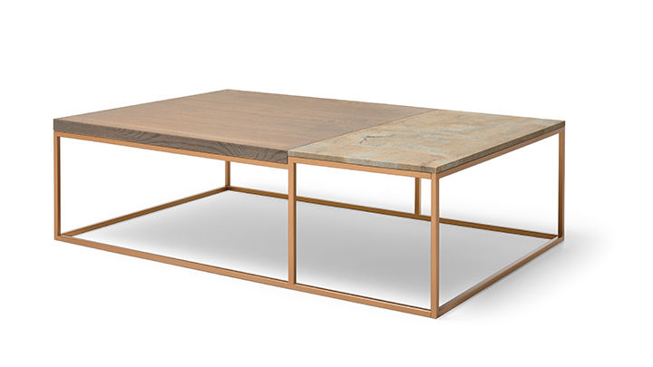 Rolf Benz Couchtisch 985 Tischplatte aus Holz und Stein