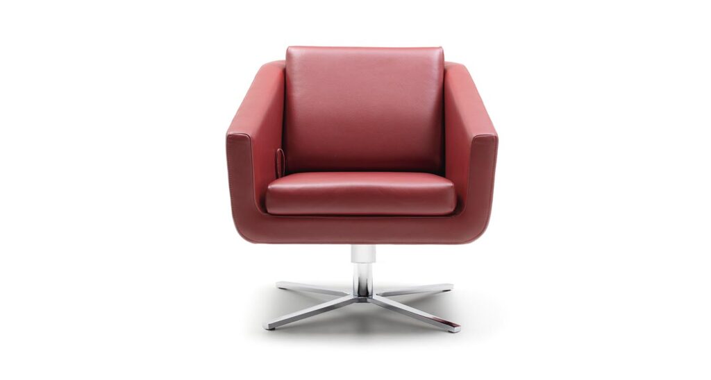FSM Sessel Pavo Leder rot von vorne