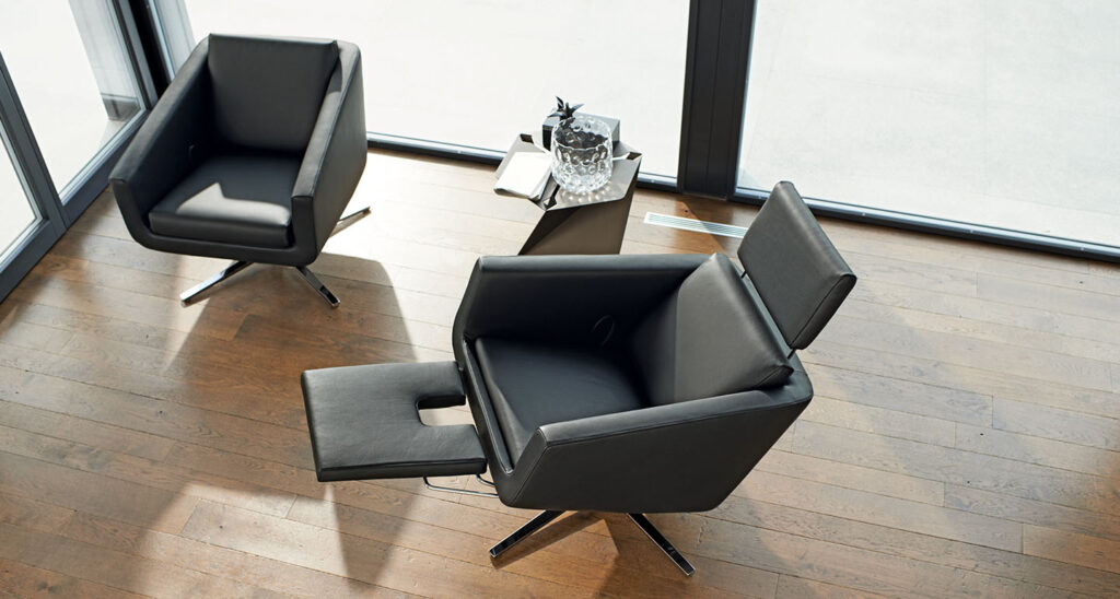 FSM Sessel Pavo Leder Schwarz Sitzgruppe Milieu