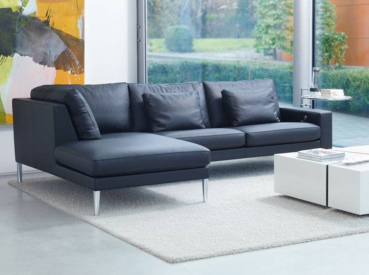 FSM Sofa Claro schwarz Leder