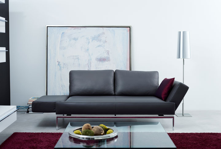 FSM Sofa Easy schwarz Lehne ausgeklappt