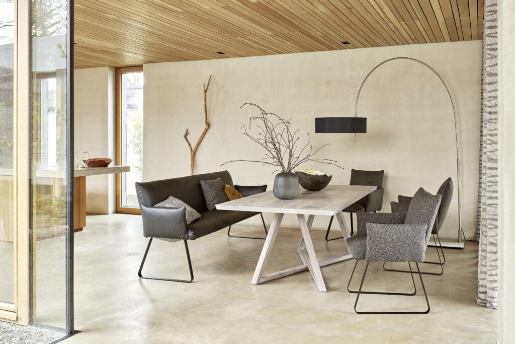 Bielefelder Werkstätten Stühle Heaven Dining Stoff grau meliert