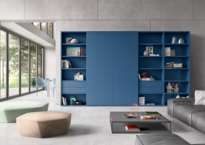 Kettnaker VITA Regalsystem mit blauen Blenden