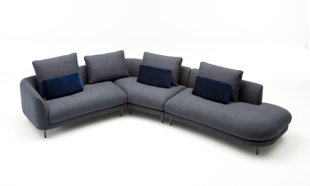 Rolf Benz Sofa Kumo Stoff blau