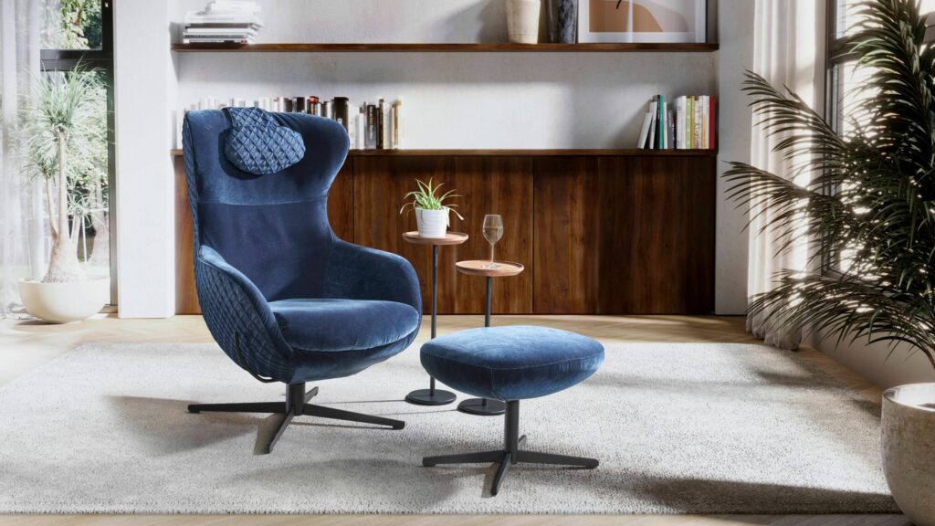 Moebel Meiss Bad Homburg Jester Signet blau samt milieu