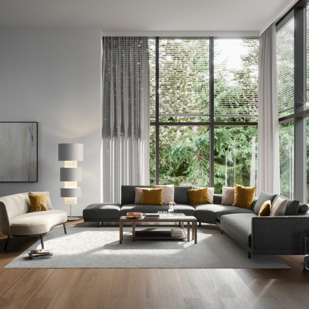 Bielefelder Werkstaetten Sofa Ecksofa Long Island Stoff dunkelgrau