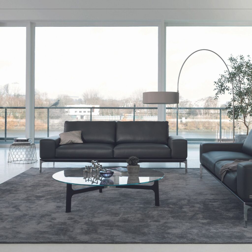 Bielefelder Werkstaetten Sofa Spirit Leder schwarz Ensemble