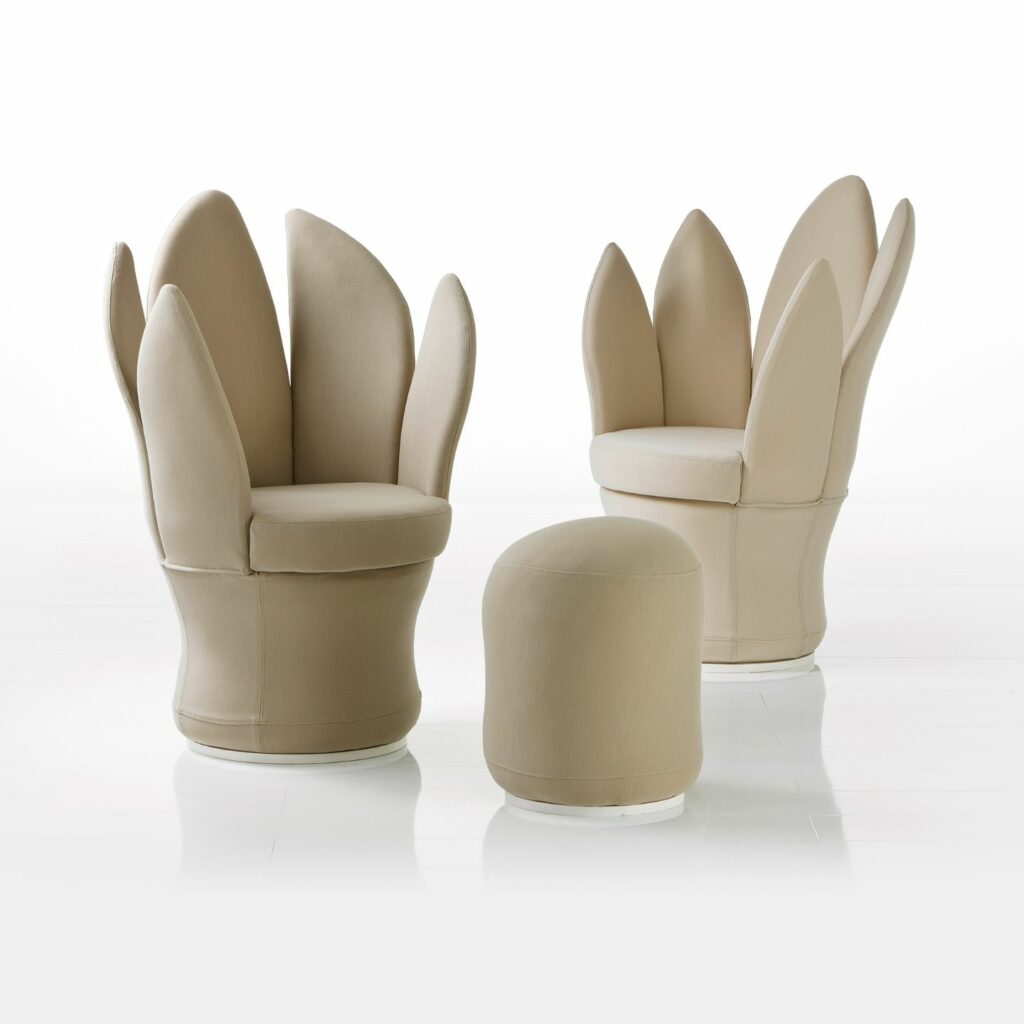 brühl Sessel Lemon Blossom beige mit Hocker