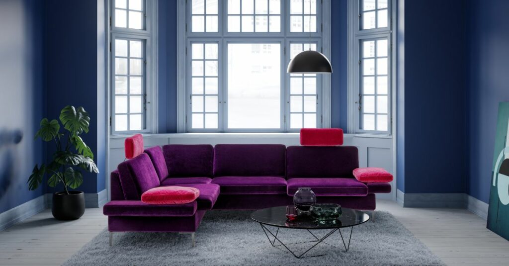 Brühl Sofa Alba Ecksofa Stoff Lila