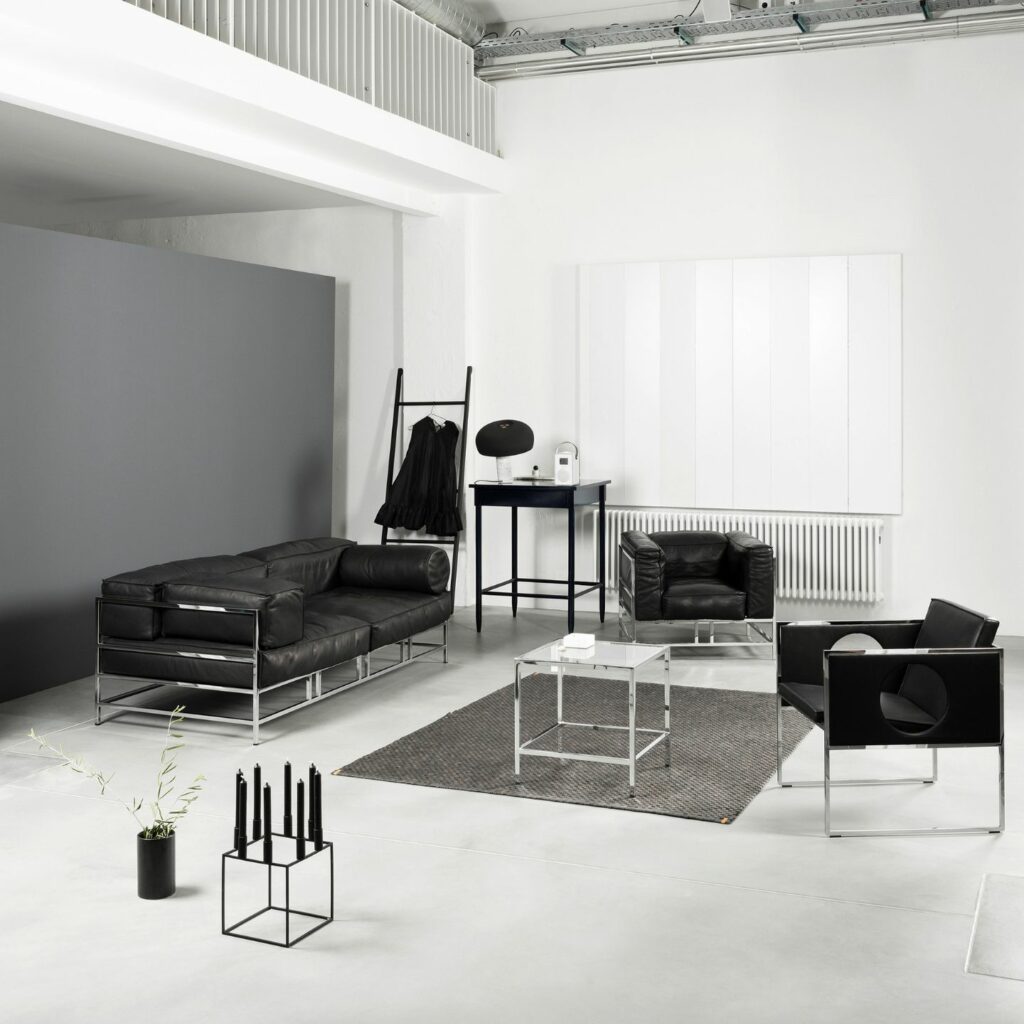 Brühl Sofa Easy Pieces Forever Leder schwarz Ensemble mit Sesseln