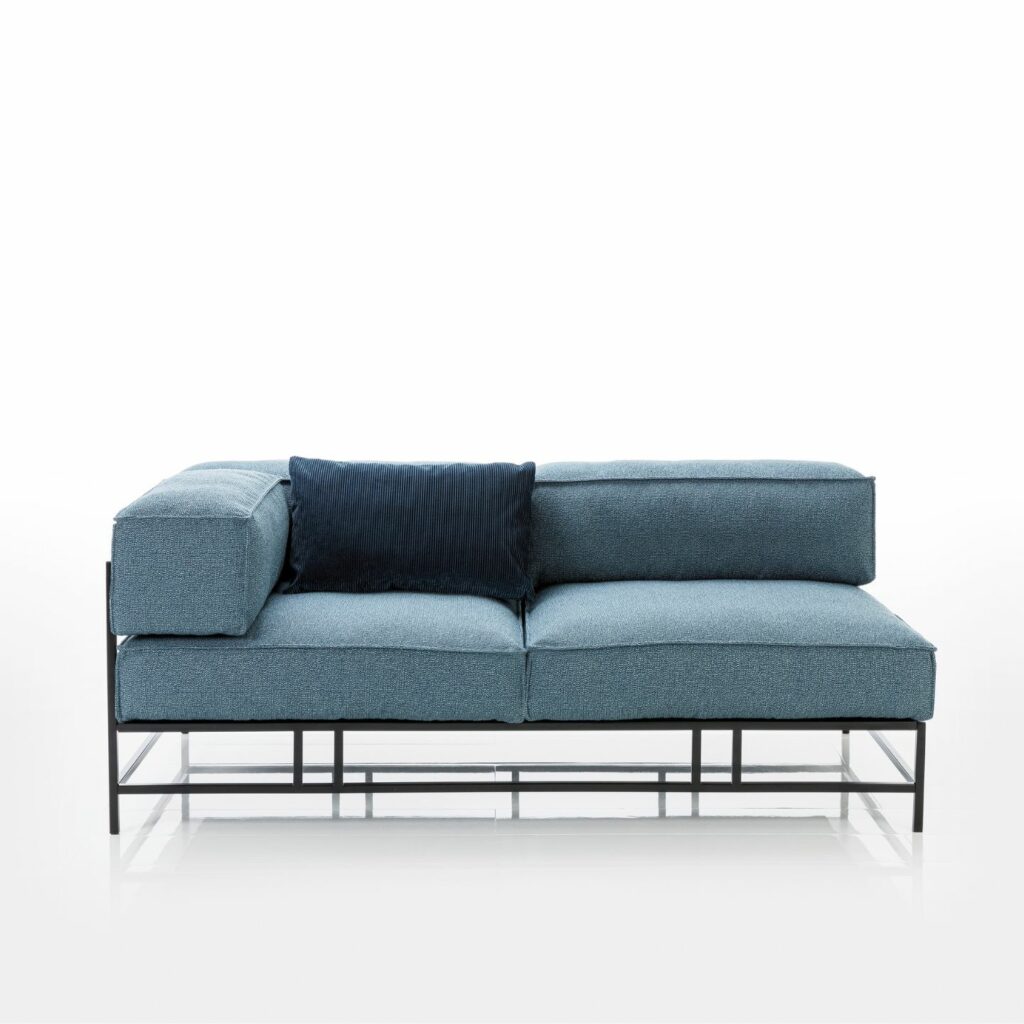 Brühl Sofa Easy Pieces Forever Recamiere Stoff blau