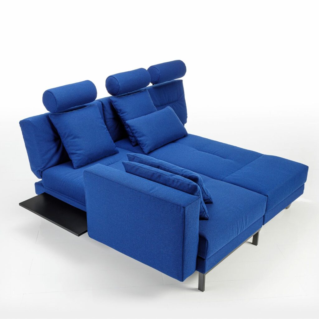 Brühl Sofa Schlafsofa Four Two blau Liegefläche mit Kopfstützen