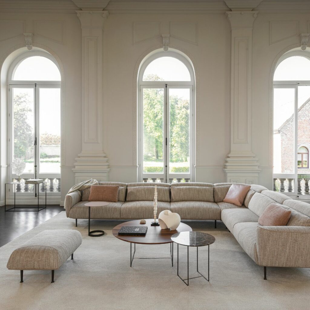 Jori Sofa Eden Ecksofa Lounge Stoff grau meliert