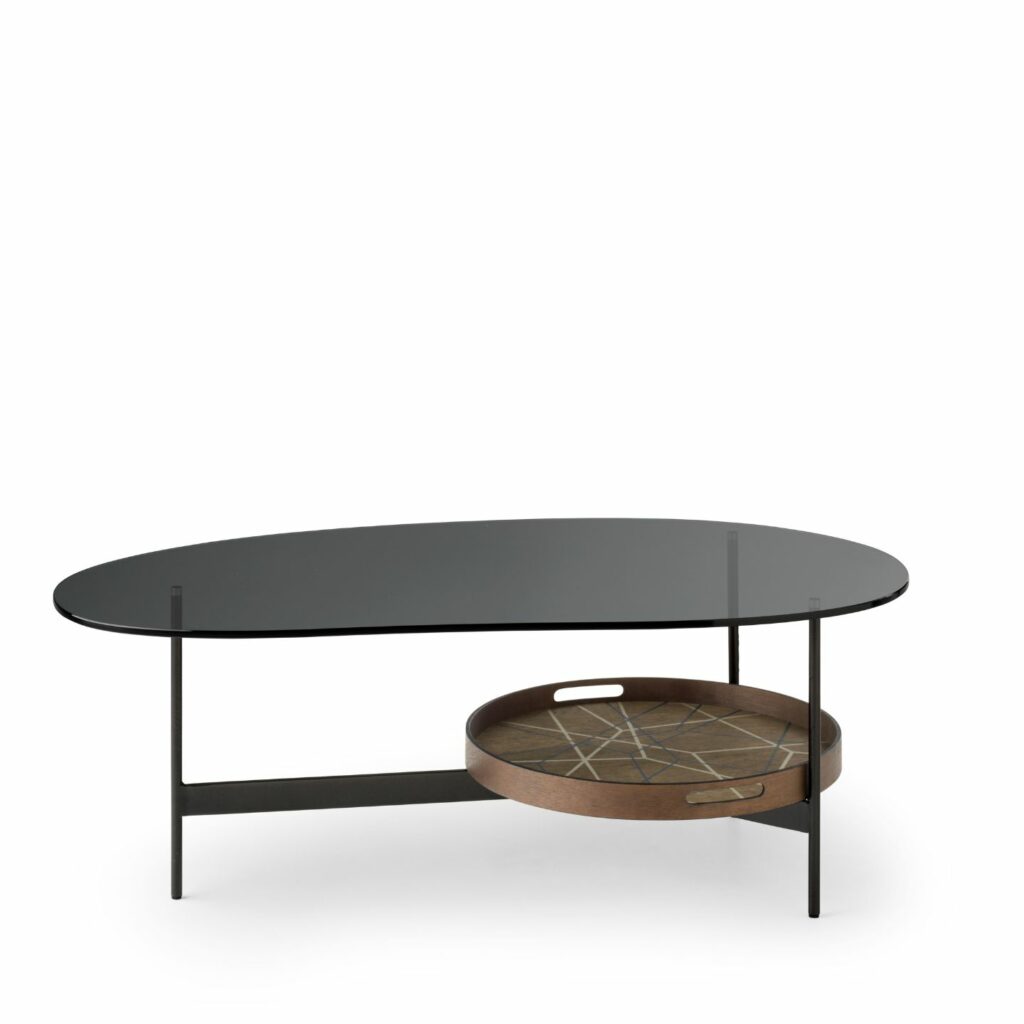 Leolux Salontisch Tampa mit Tischplatte aus Glas