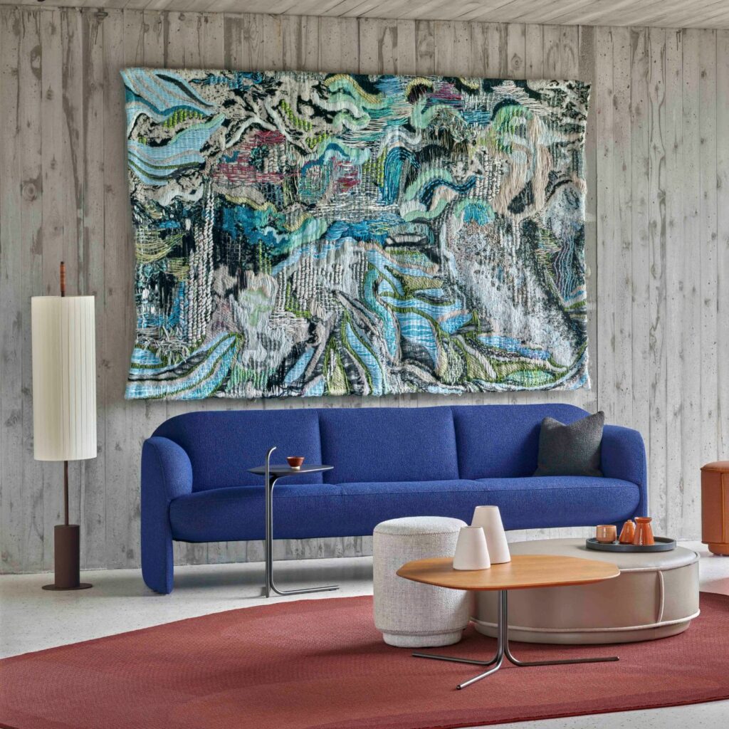 Leolux Sofa Modius 3 Sitzer blau