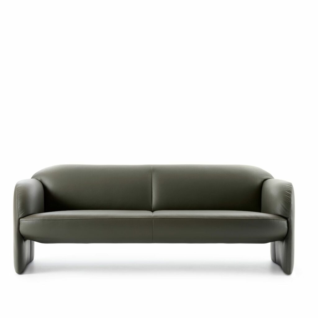 Leolux Sofa Modius 2,5 Sitzer Leder grau