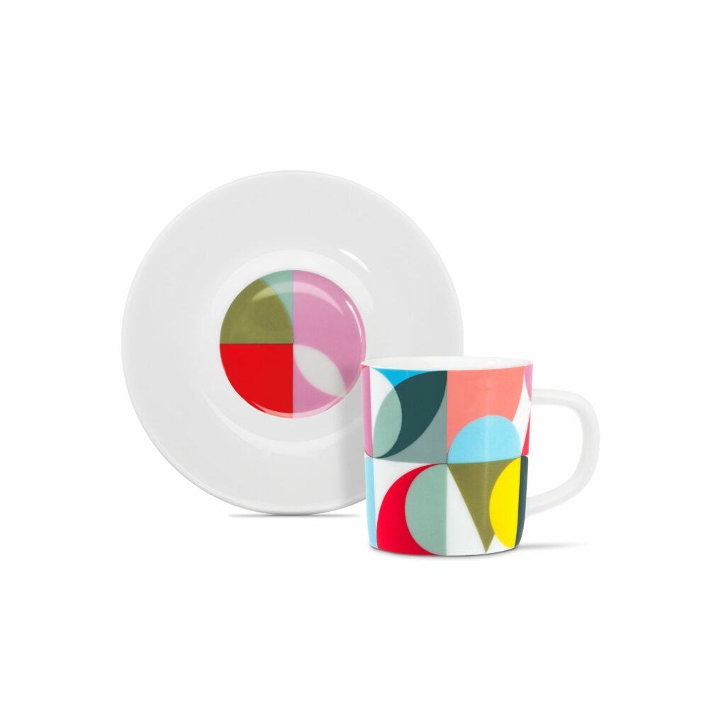 Remember Espresso Tassen mit Untersetzter mit rundem Muster