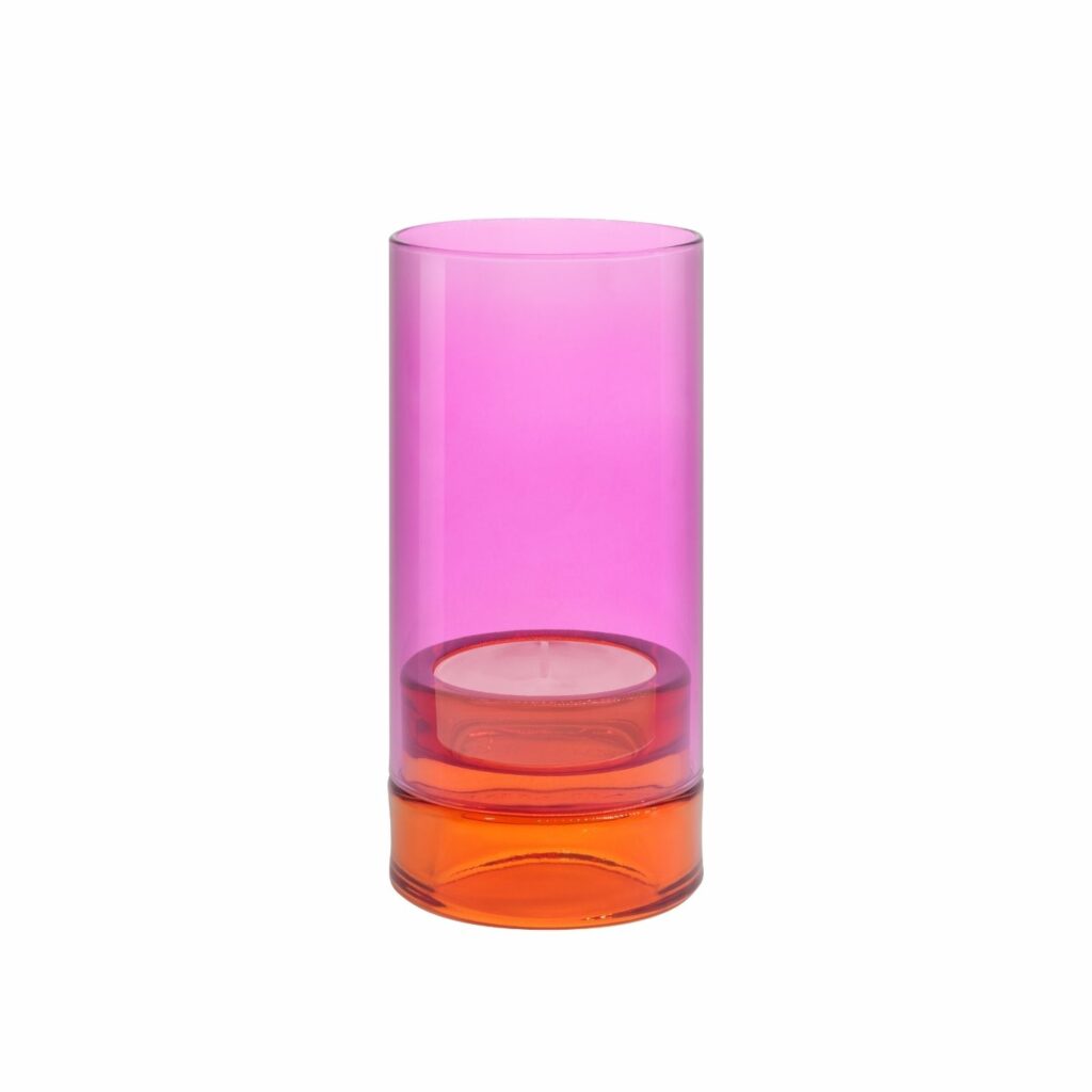 REMEMBER Windlicht Lys rot pink