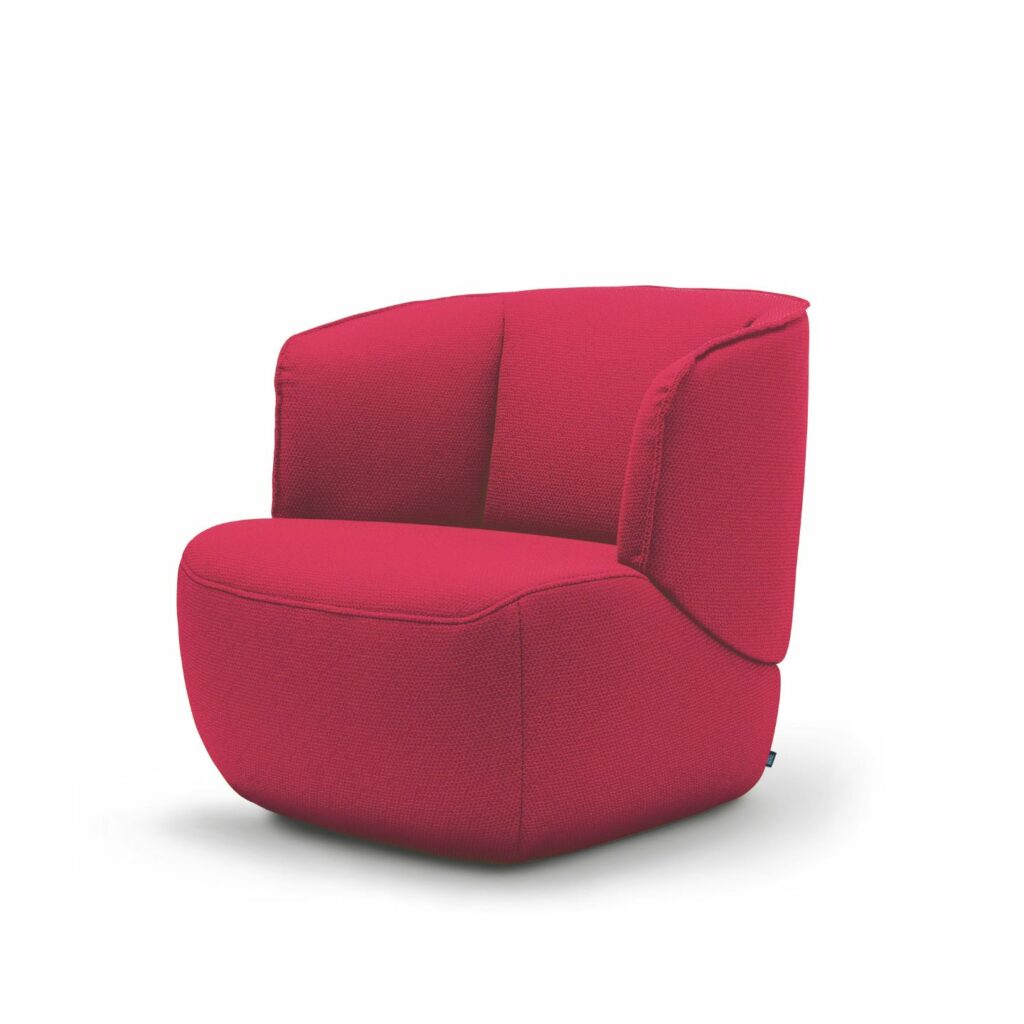 Rolf Benz Sessel 385 Stoff rot seitlich