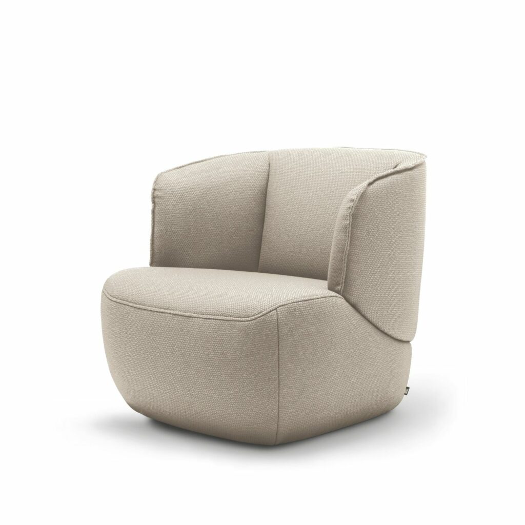Rolf Benz Sessel 385 Stoff beige seitlich