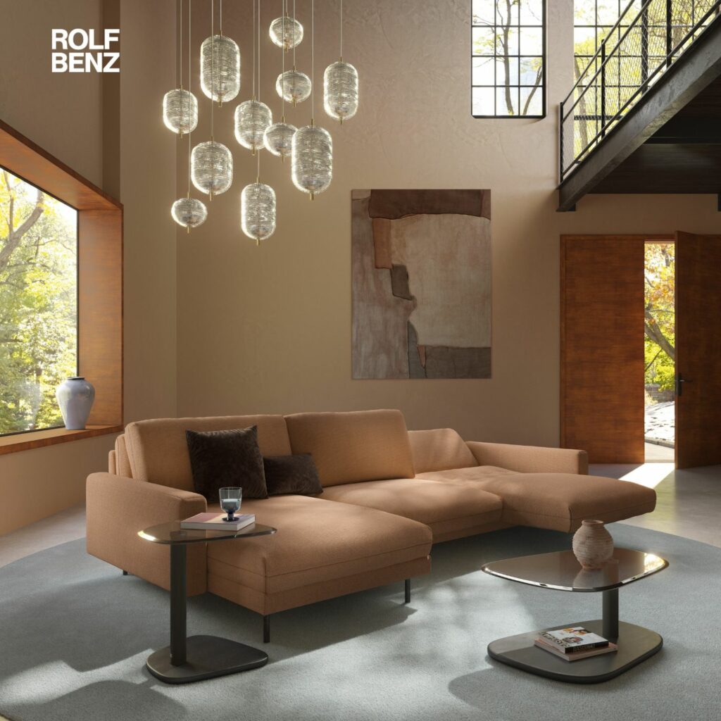 Rolf Benz Sofa Kaia Sofaprogramm hellbraun Sofalandschaft