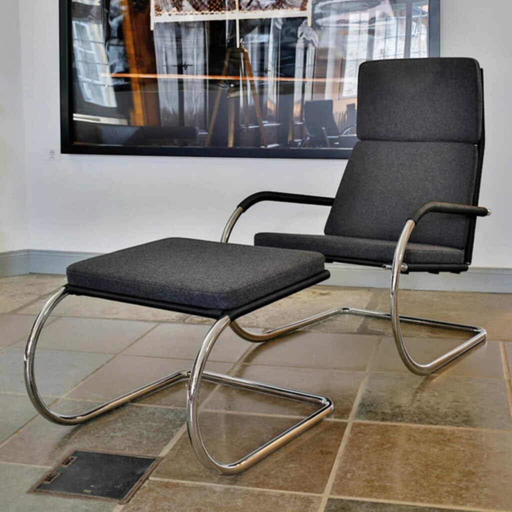 TECTA Sessel D35 & Hocker C35 Bezug Stoff schwarz