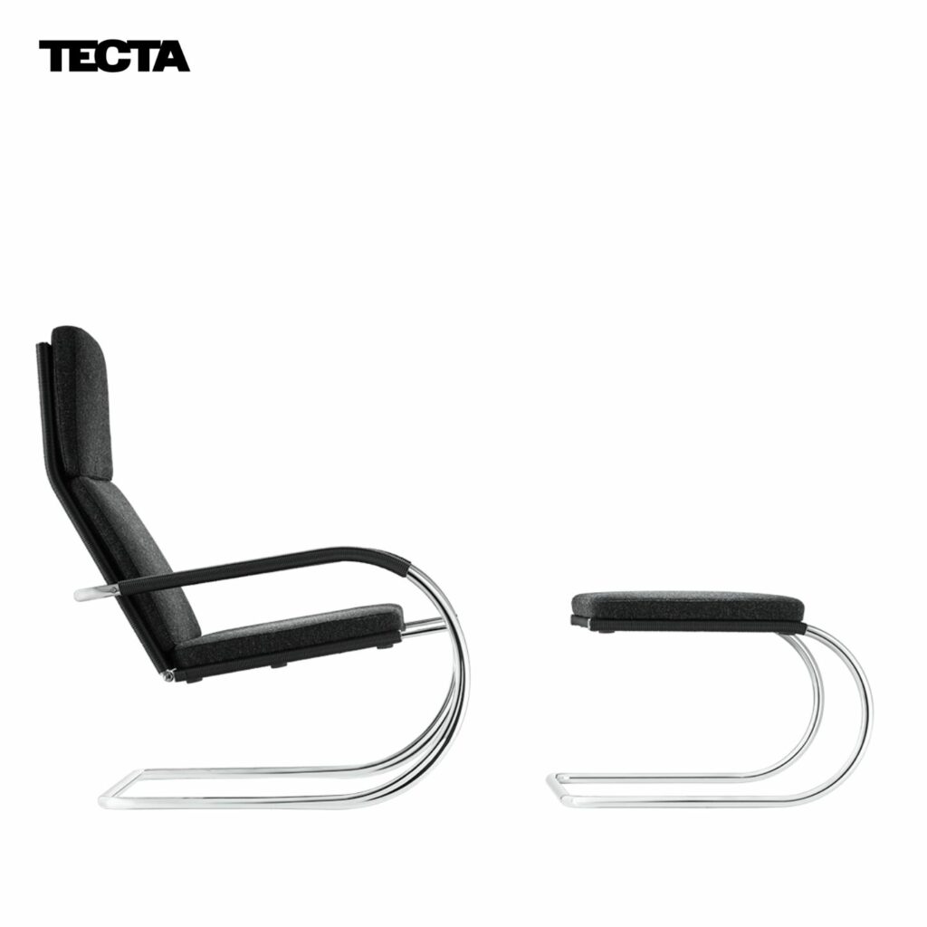 TECTA Sessel D35 & Hocker C35 schwarz seitlich
