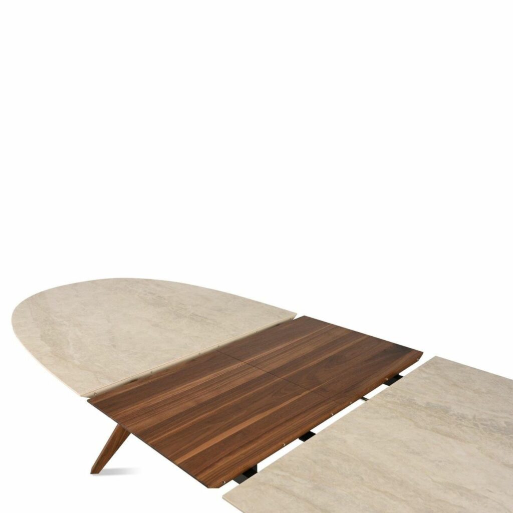 Willisau Tisch Capri mit Tischplatte Keramik oval mit Erweiterung in der Mitte