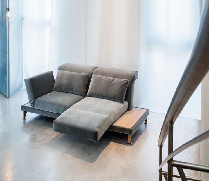 brühl Sofa Moule Zweisitzer grau Stoff